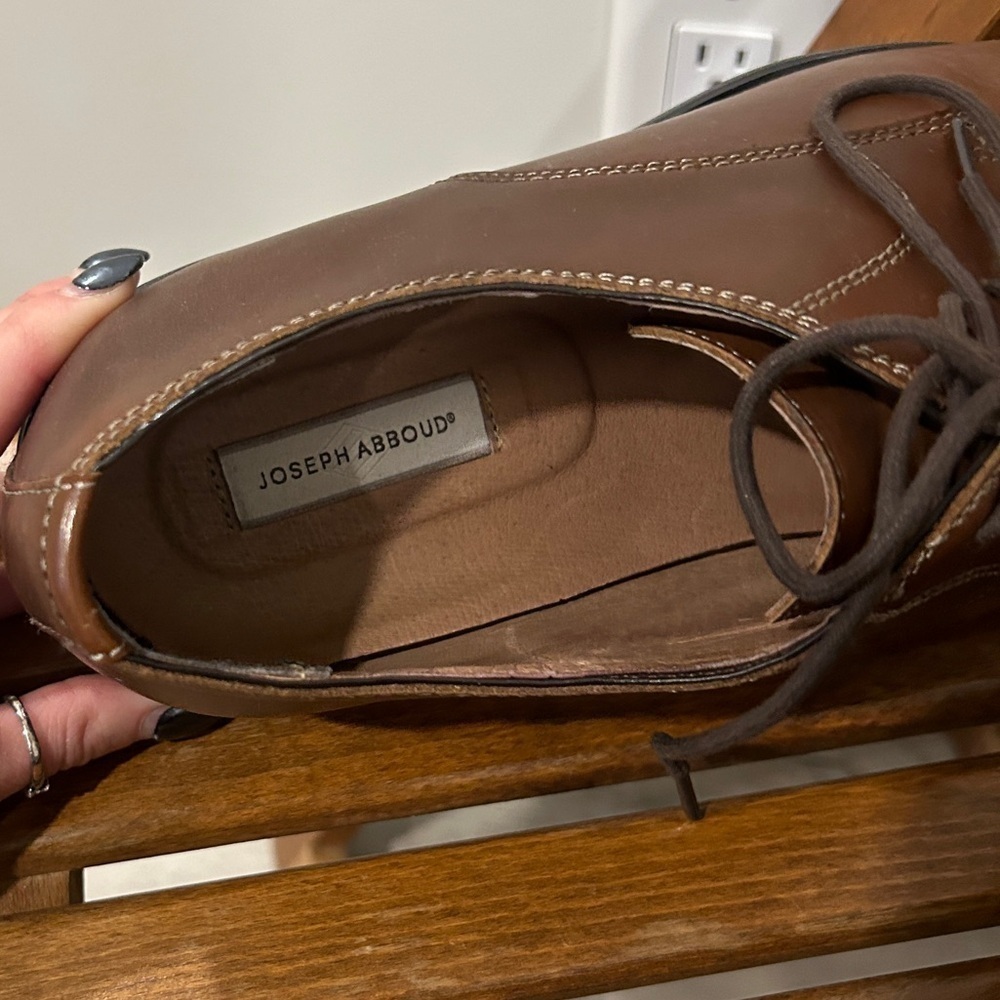Joseph Abboud Brown Leather Cambridge Cap Toe Oxford Shoes Size 11 M - Picture 5 of 11